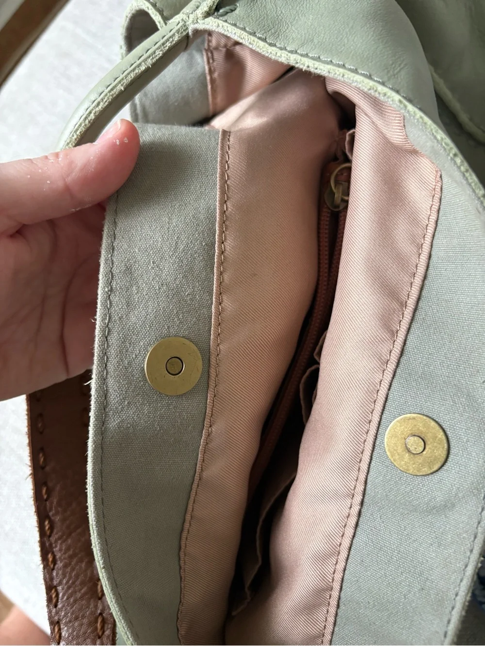 The Sak Los Feliz Meadow Green Large Leather Hobo Bag with Wristlet